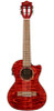 Lanikai Quilted Maple Tenor AC/EL Ukulele in Red Stain Gloss Finish