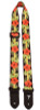 Perris 1.5" Polyester Ukulele Strap in Orange Luau Floral Design with Leather ends