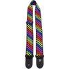 Perris 2" Polyester Rainbow Checkered Guitar Strap with Leather ends