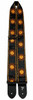 Perris 2" Jacquard Guitar Strap with Yellow Suns On Black backing design