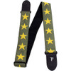 Perris 2" Jacquard Guitar Strap with Yellow Stars on Green Backing