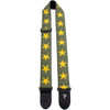 Perris 2" Jacquard Guitar Strap with Yellow Stars on Green Backing