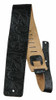 Perris 3.5" Embossed Western Flower Leather Guitar Strap Black