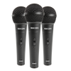 Eikon Vocal Dynamic Black Microphones. 3 piece kit with clips & ABS Case [EDM800KIT]