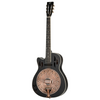 ORTEGA Americana Series Resonator Guitar 6 String Lefty - Distressed Black / Antique Brass HW