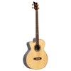 ORTEGA The Private Room Medium Scale Acoustic Bass 4 String Lefty - Spruce / Striped Ebony Natural + Bag