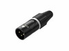 EnovaNxt XLR cable connector female 3-pin, gold contacts, metal housing with black PureCoreNxt finishing, black boot