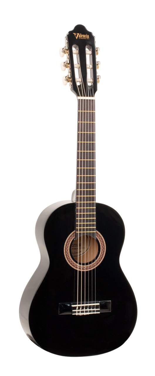 VALENCIA VC101BK Classical Guitar Black 1/4 Size