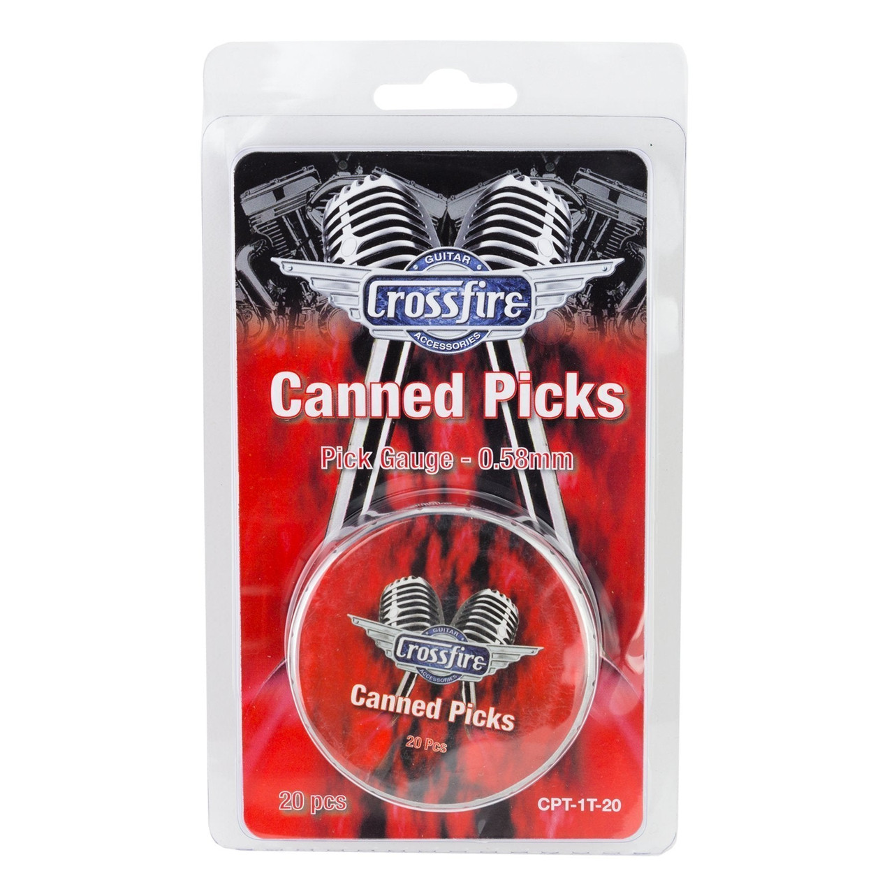Crossfire 0.58mm Canned Guitar Picks (20 Pack Assorted)