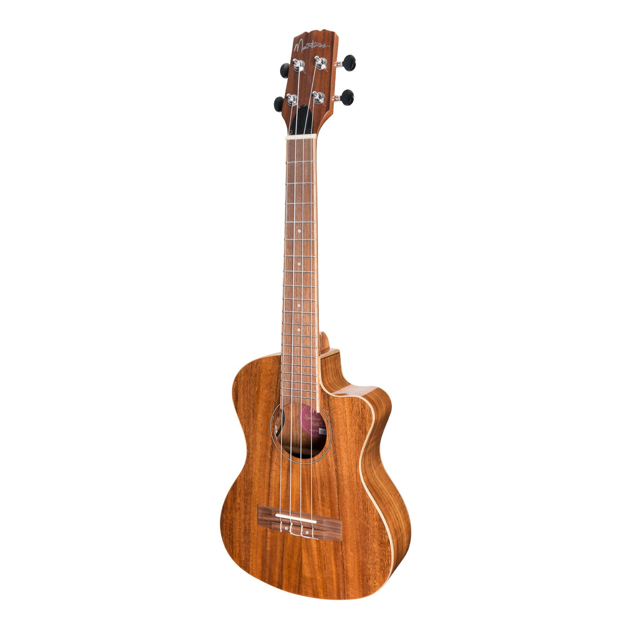 Martinez 'Southern Belle 8 Series' Koa Solid Top Electric Cutaway Tenor Ukulele with Hard Case (Natural Gloss)