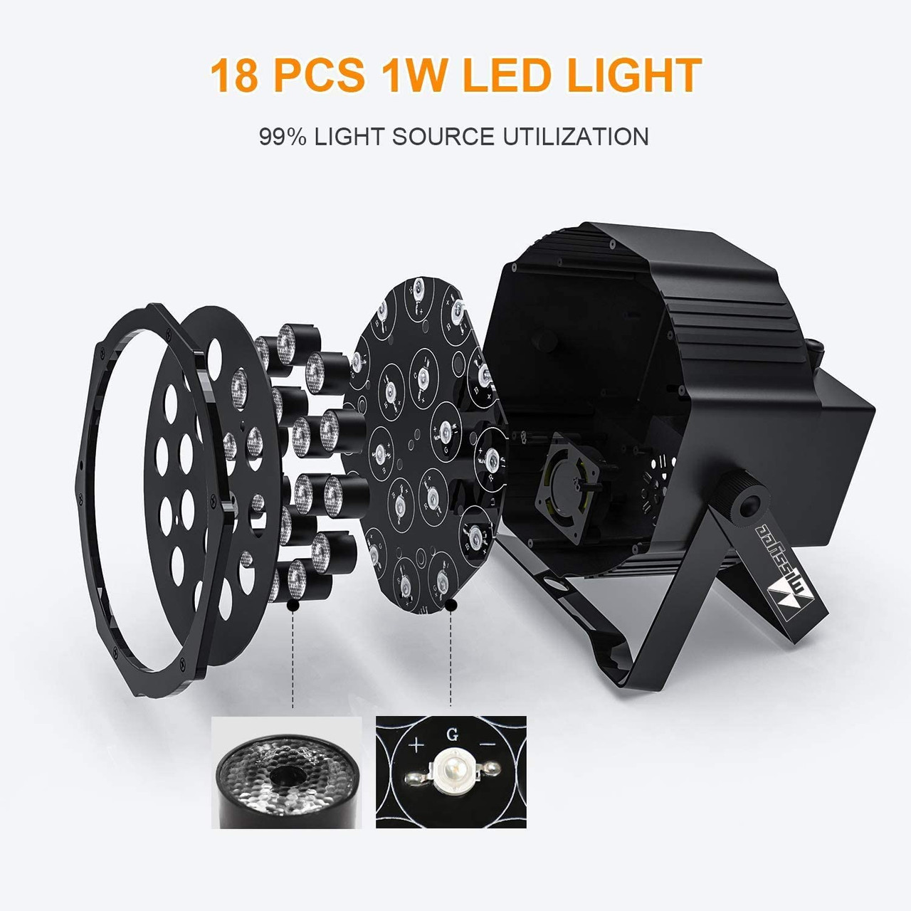 EMS Laser 18 x 1W RGB LED Par Stage Light P18-1W LED Par Light