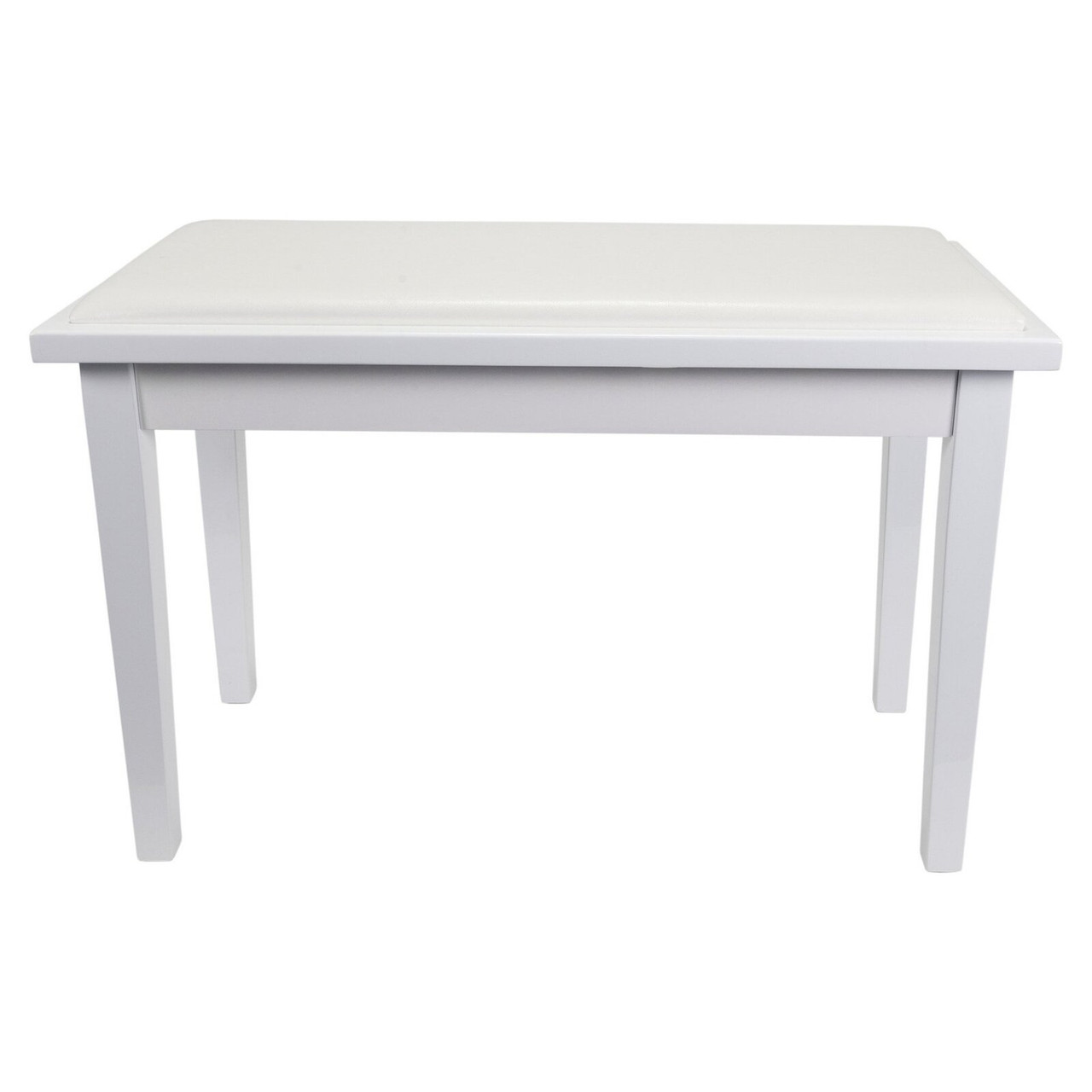 Crown Deluxe Timber Trim Duet Piano Stool with Storage Compartment (White)