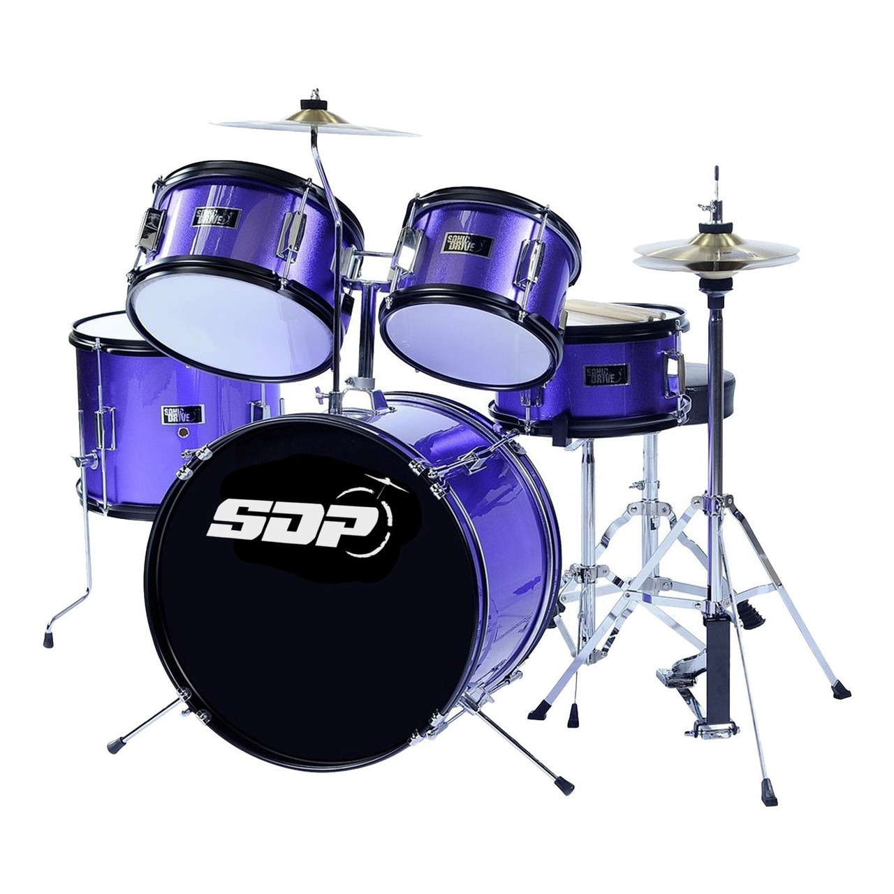 Sonic Drive 5-Piece Junior Drum Kit (Metallic Purple)
