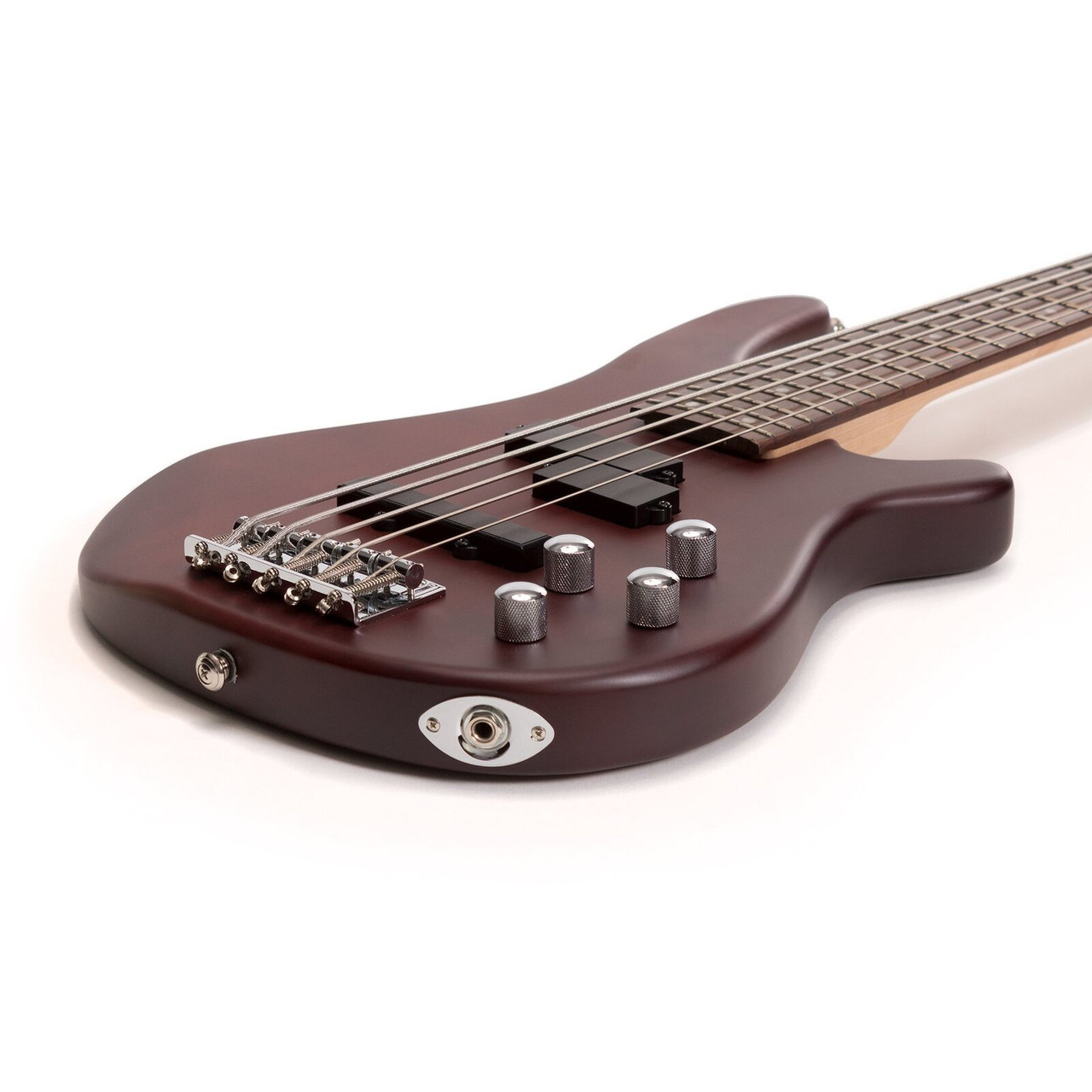 J&D Luthiers 5-String T-Style Contemporary Active Electric Bass Guitar (Satin Brown Stain)