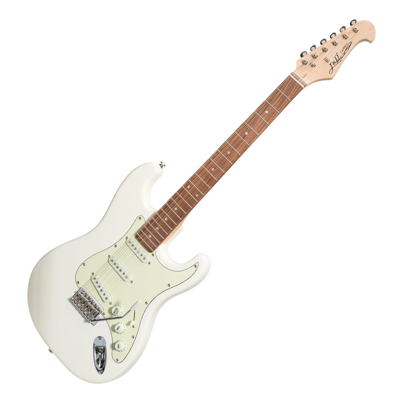 J&D Luthiers Traditional ST-Style Electric Guitar (Vintage White)