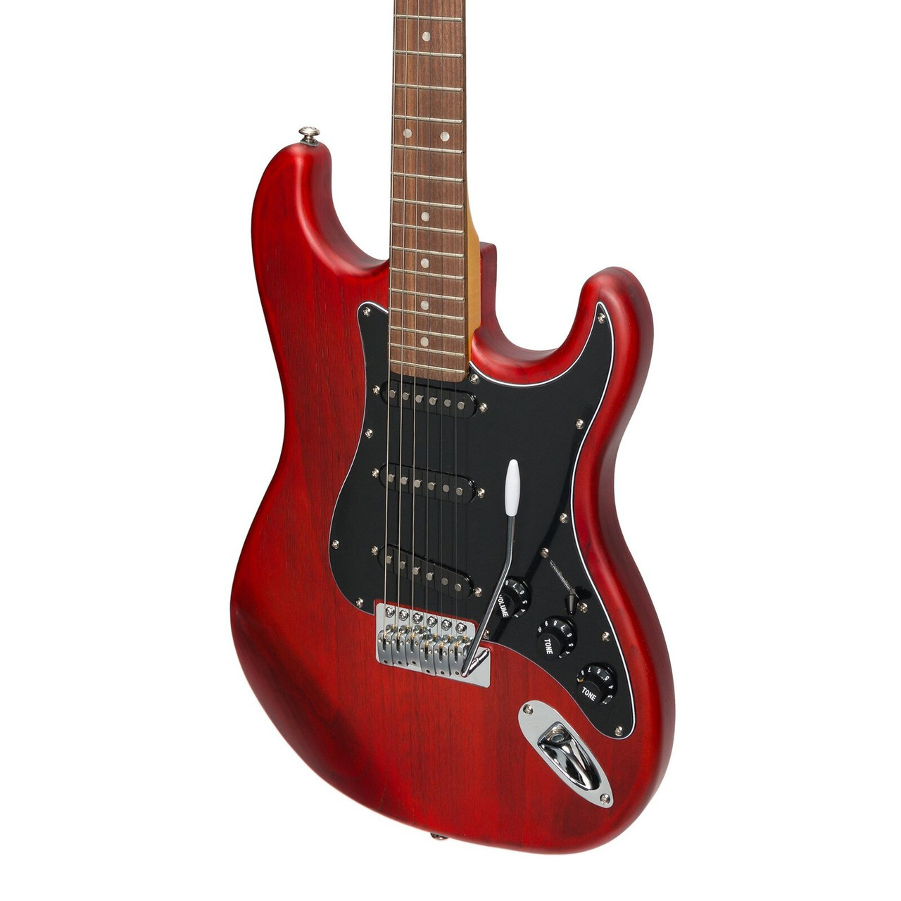 J&D Luthiers Traditional ST-Style Electric Guitar (Red Stain)