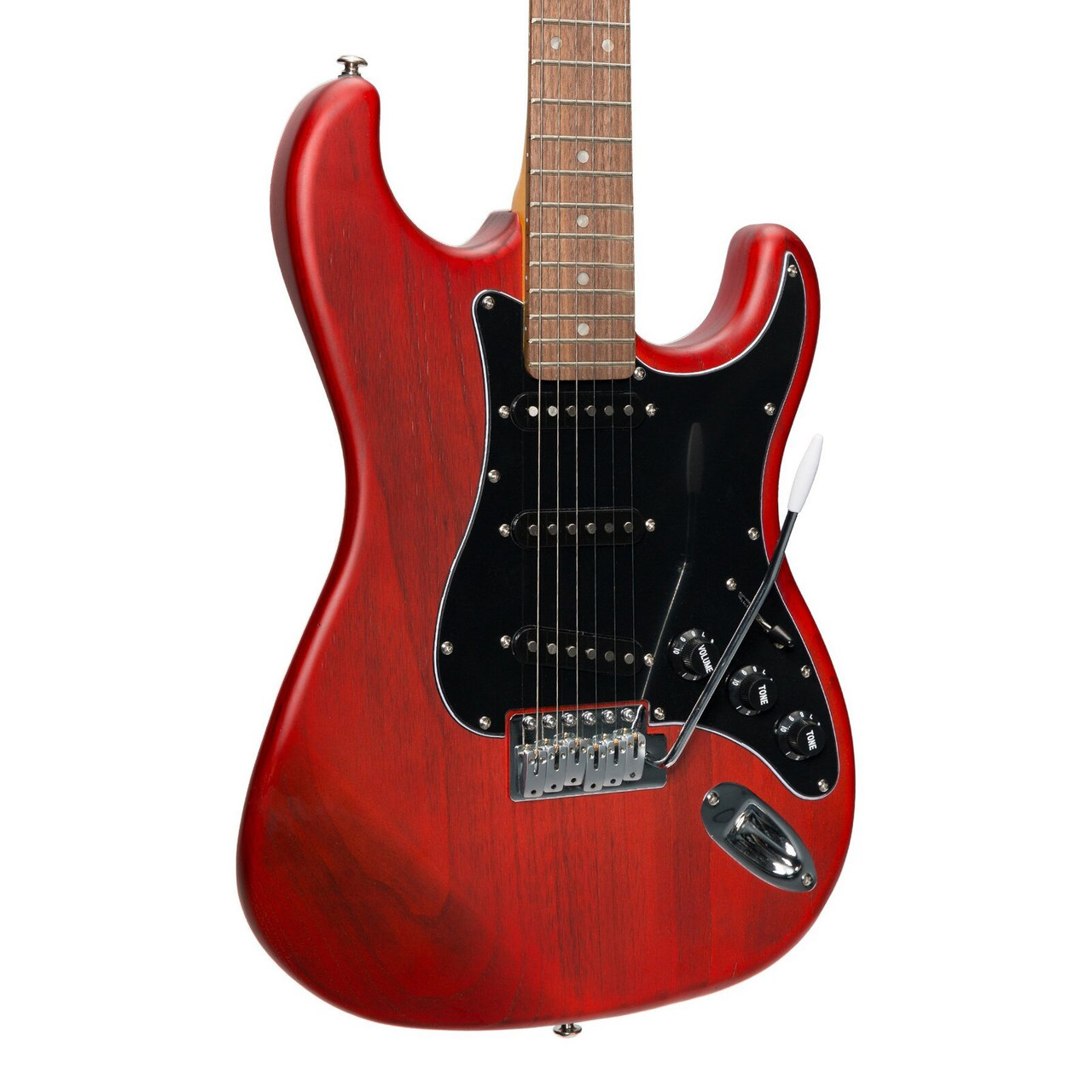 J&D Luthiers Traditional ST-Style Electric Guitar (Red Stain)