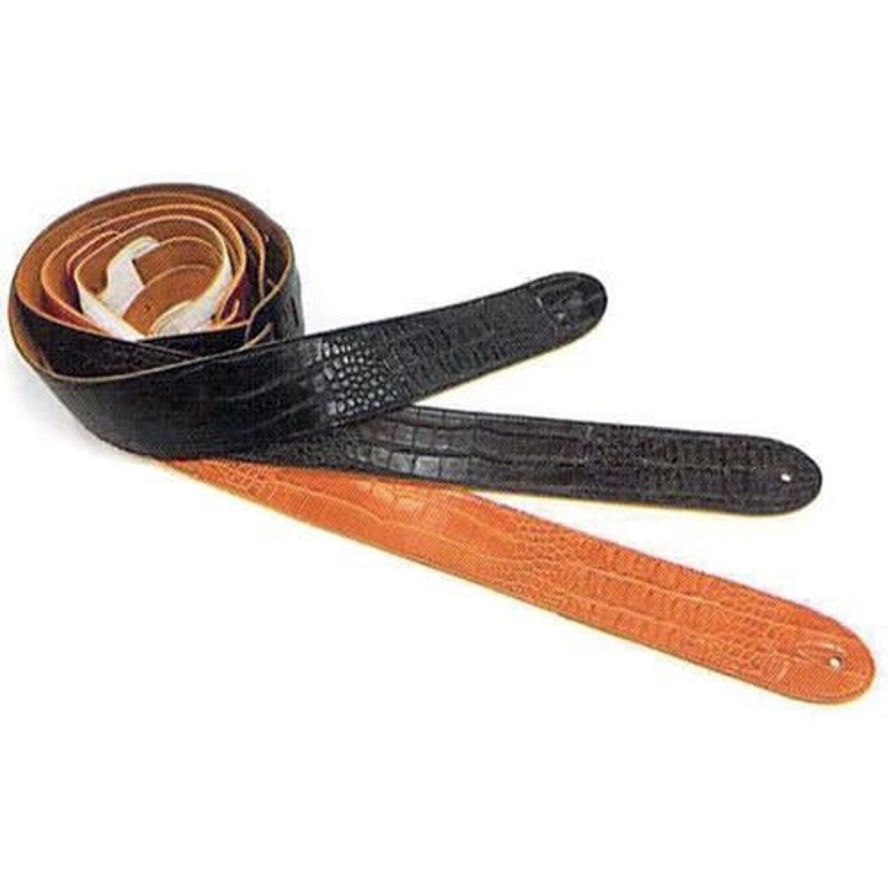 Fretz 'Crocodile' PU Leather Embossed Guitar Strap (Black) Fretz 'Crocodile' PU Leather Embossed Guitar Strap (Black)