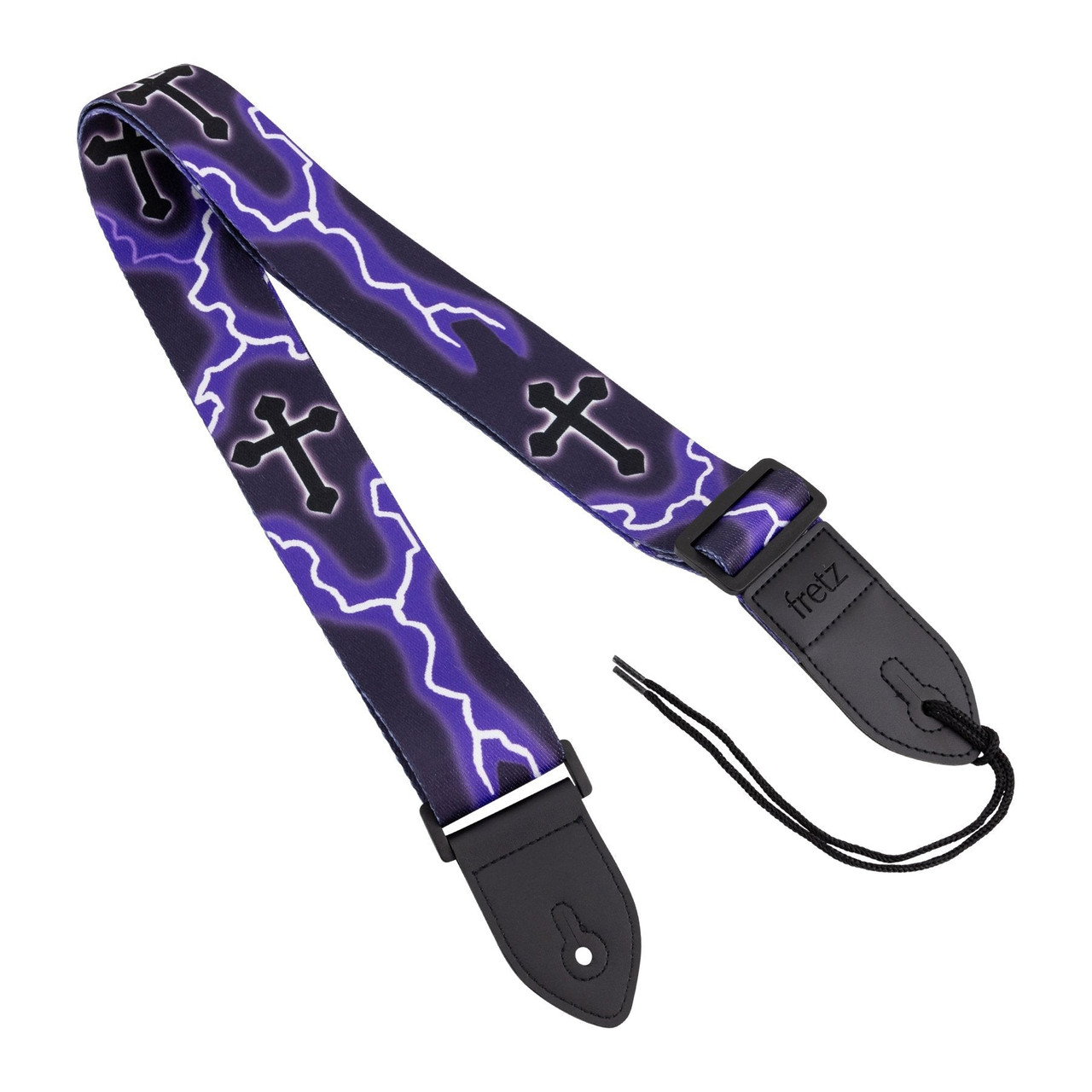 Fretz Printed Polyweb Guitar Strap (Lightning & Cross)