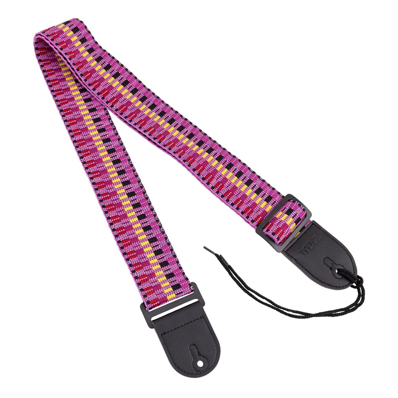 Fretz Woven Jacquard Fabric Guitar Strap (Magenta)