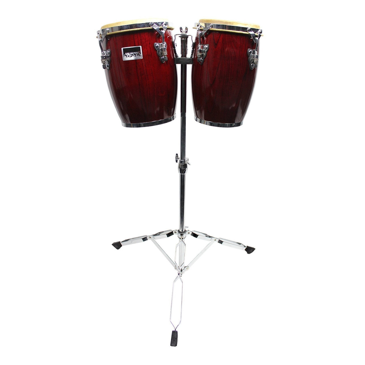 Drumfire 8" and 9" Conguitas with Stand (Wine Red)