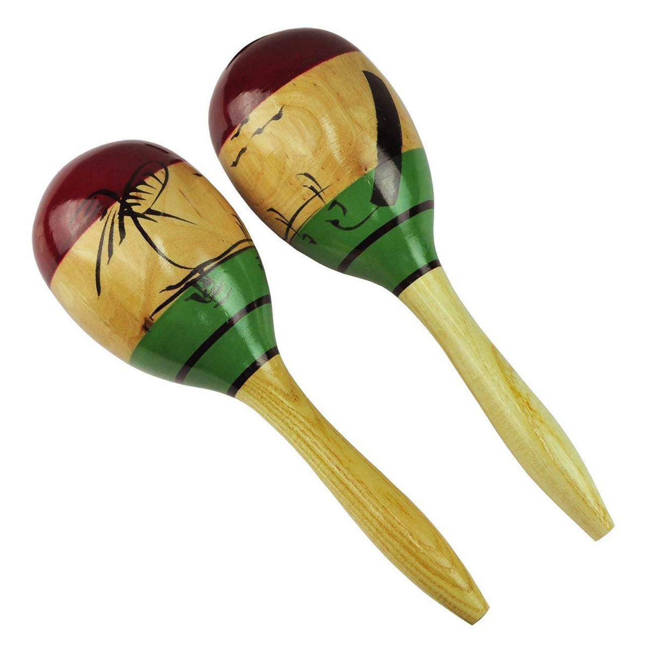 Drumfire Wooden Maracas (Striped Pattern)
