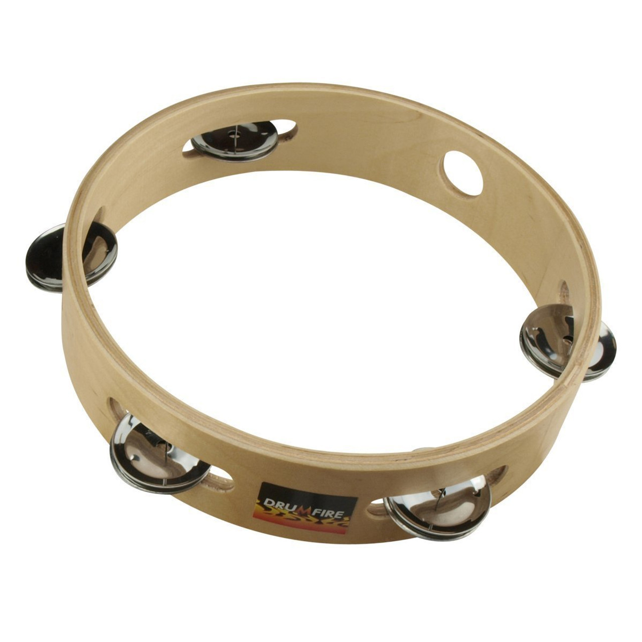 Drumfire Wooden Tambourine (8")