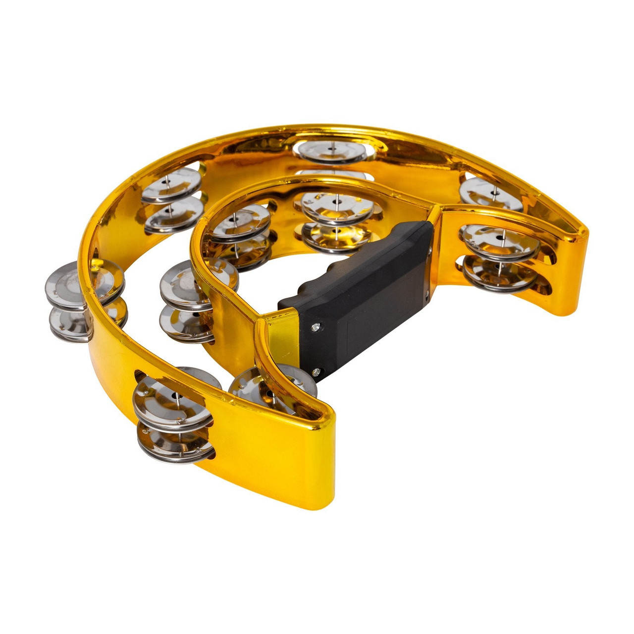 Drumfire Double Row Half Moon Tambourine (Gold)