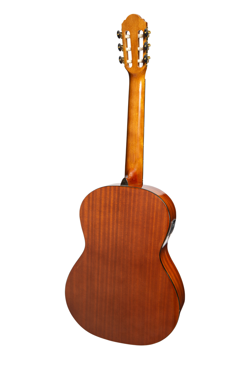 Martinez G-Series Full Size Student Classical Guitar Pack with Built In Tuner (Amber-Gloss)