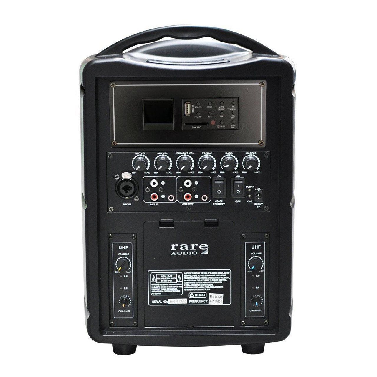 Rare Audio 80 Watt Rechargeable Wireless PA System with MP3 Player