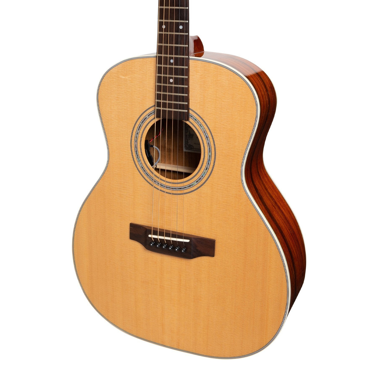 Saga '850 Series' Solid Spruce Top Acoustic-Electric Small-Body Guitar (Natural Gloss)