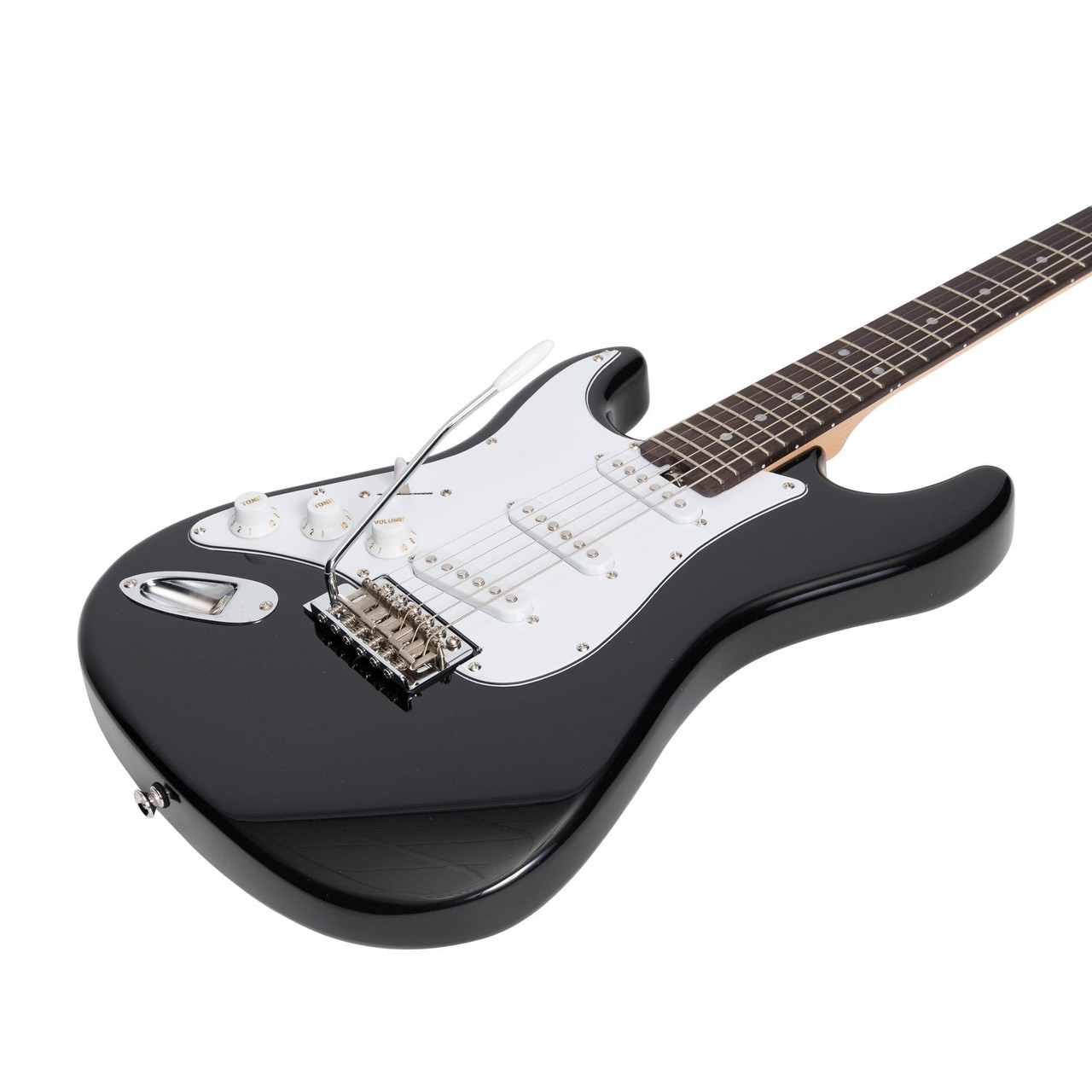 Casino ST-Style Left Handed Short-Scale Electric Guitar and 10 Watt Amplifier Pack (Black)