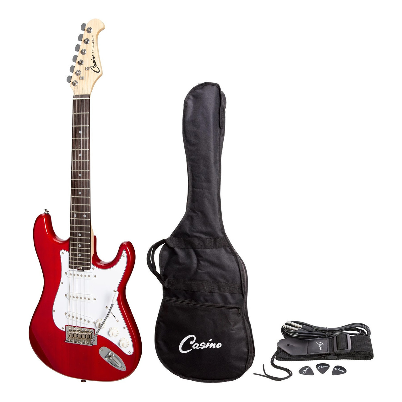 Casino ST-Style Short Scale Electric Guitar Set (Transparent Wine