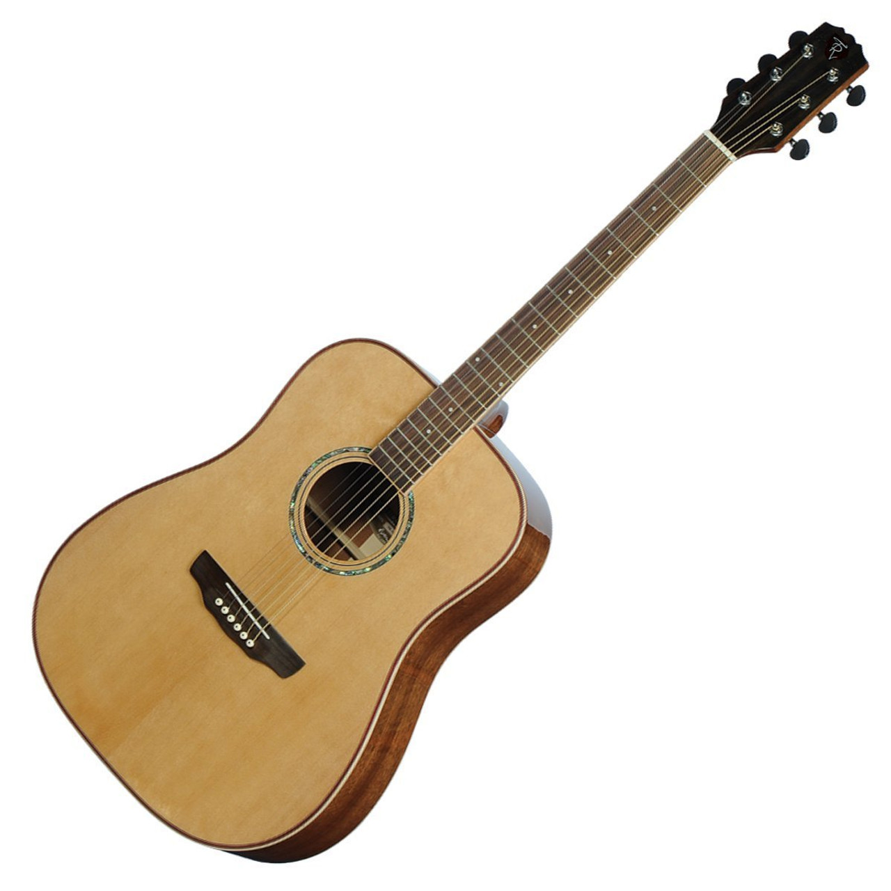 Timberidge '1 Series' Spruce Solid Top & Mahogany Solid Back Acoustic-Electric Dreadnought Guitar (Natural Gloss)