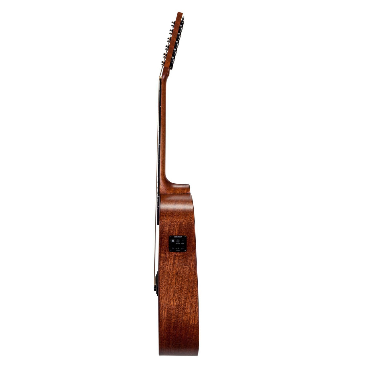Timberidge 'Messenger Series' Left Handed 12-String Mahogany Solid Top Acoustic-Electric Dreadnought Cutaway Guitar (Natural Satin)