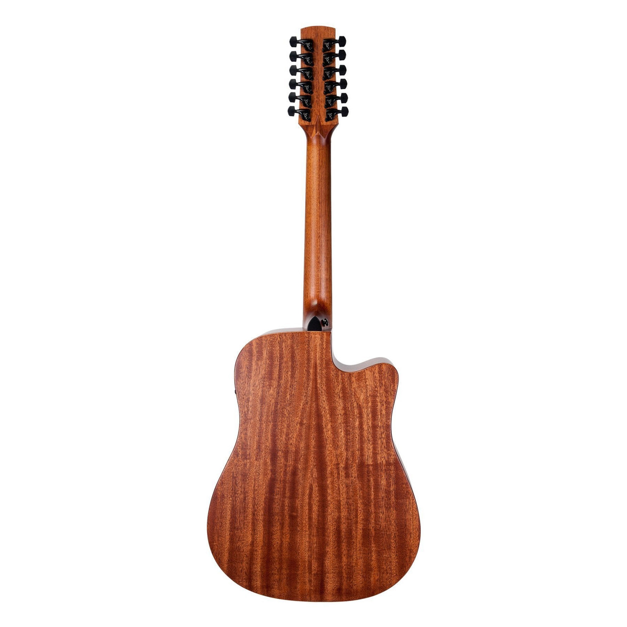 Timberidge 'Messenger Series' Left Handed 12-String Mahogany Solid Top Acoustic-Electric Dreadnought Cutaway Guitar (Natural Satin)