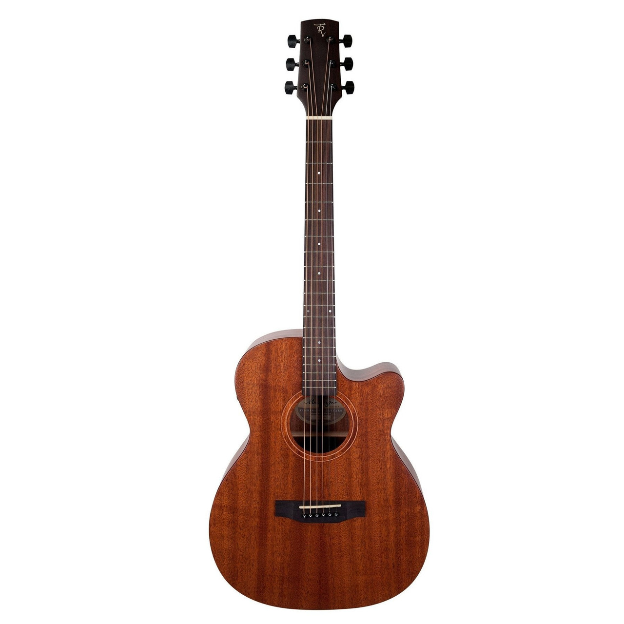 Timberidge 'Messenger Series' Mahogany Solid Top Acoustic-Electric Small Body Cutaway Guitar (Natural Satin)