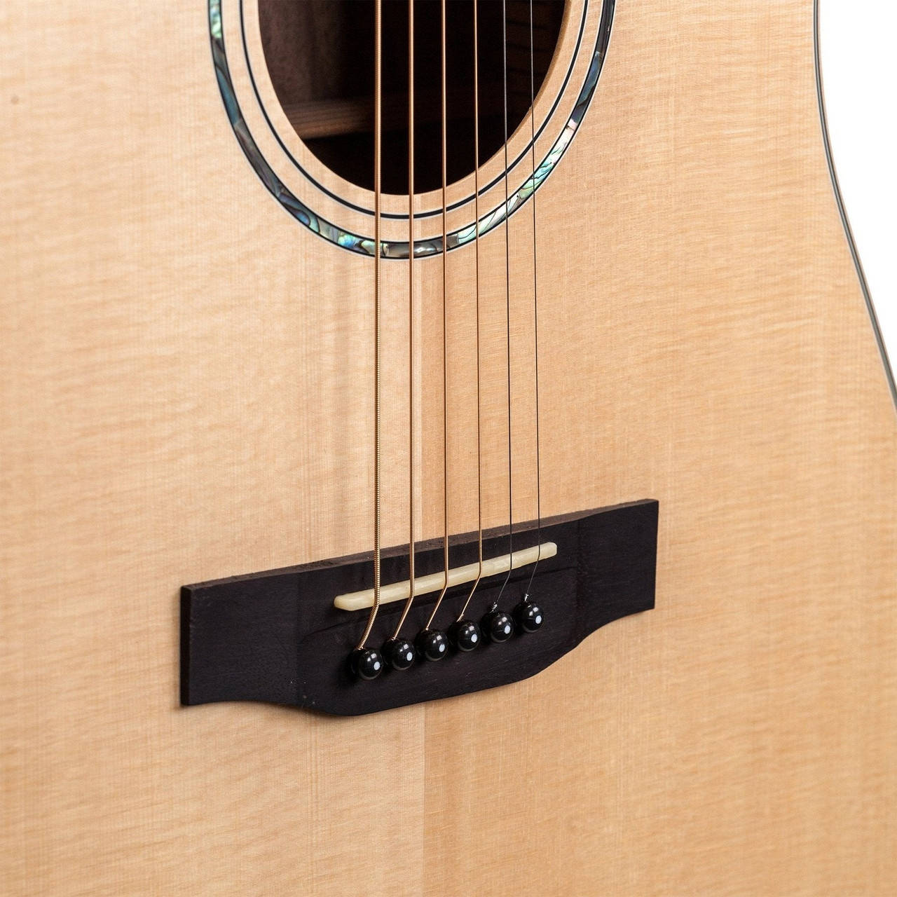 Timberidge '3 Series' Spruce Solid Top Acoustic-Electric Dreadnought Cutaway Guitar (Natural Satin)