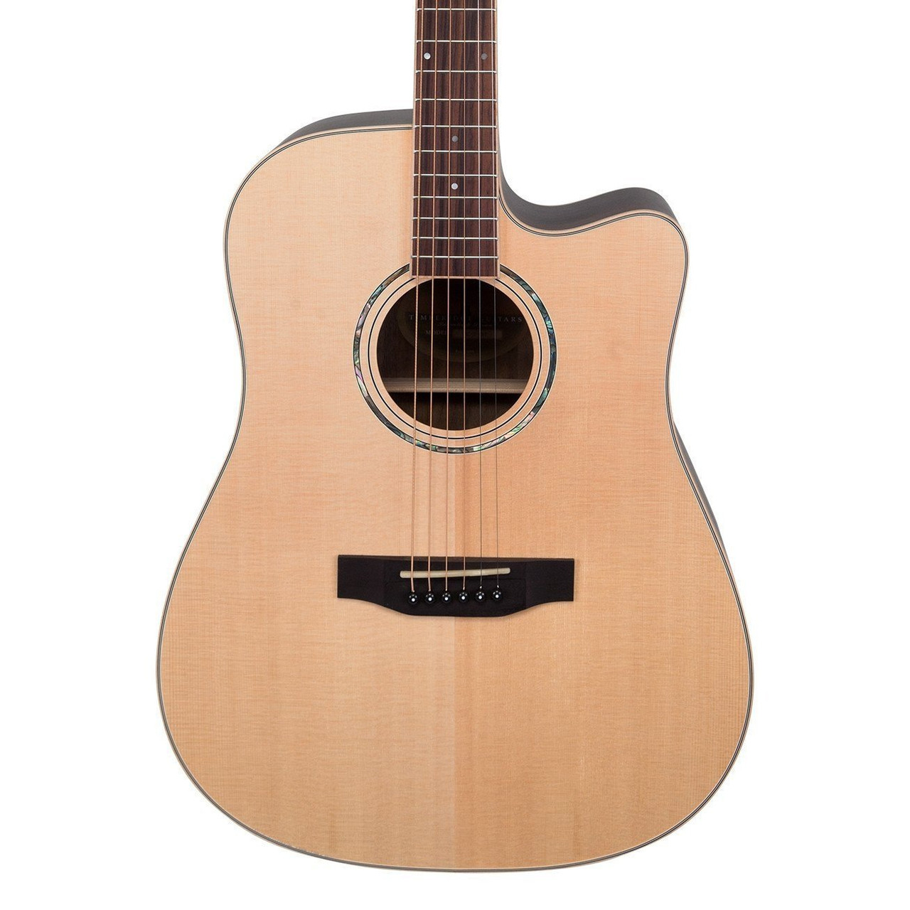 Timberidge '3 Series' Spruce Solid Top Acoustic-Electric Dreadnought Cutaway Guitar (Natural Satin)
