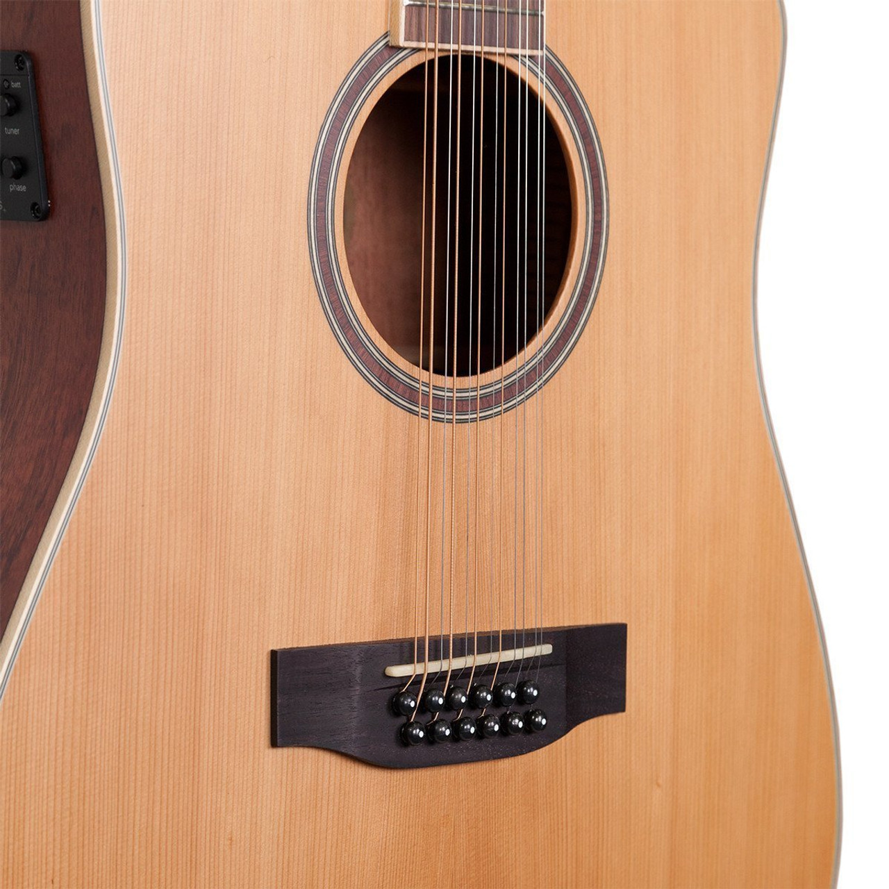 Timberidge '4 Series' 12-String Cedar Solid Top Acoustic-Electric Dreadnought Cutaway Guitar (Natural Satin)