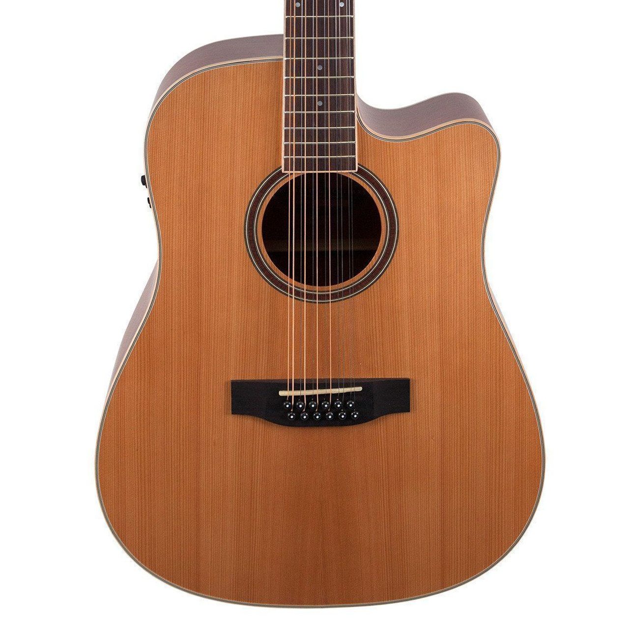 Timberidge '4 Series' 12-String Cedar Solid Top Acoustic-Electric Dreadnought Cutaway Guitar (Natural Satin)