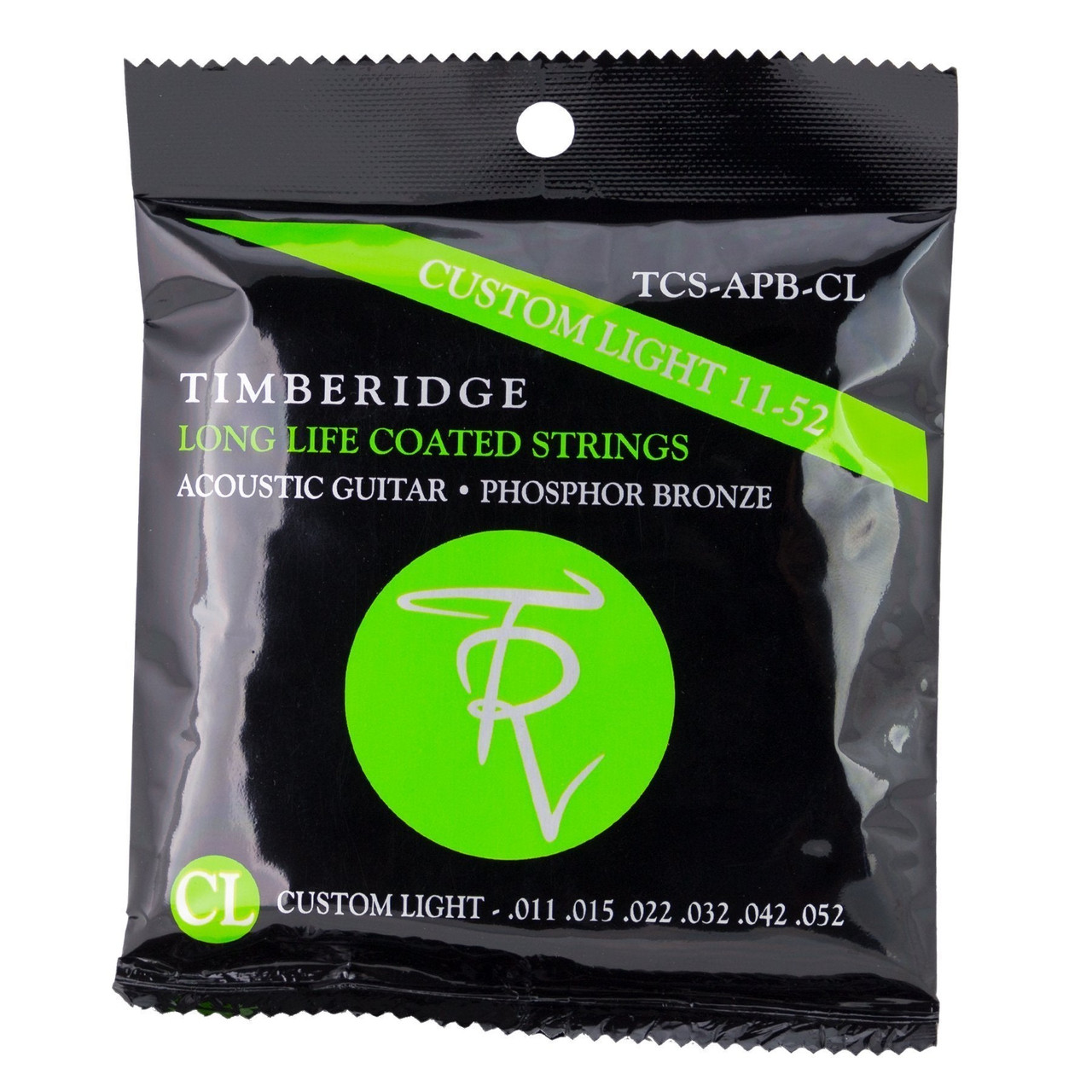 Timberidge 3 Pack Custom Light Phosphor Bronze Long Life Coated Acoustic Guitar Strings (11-52)