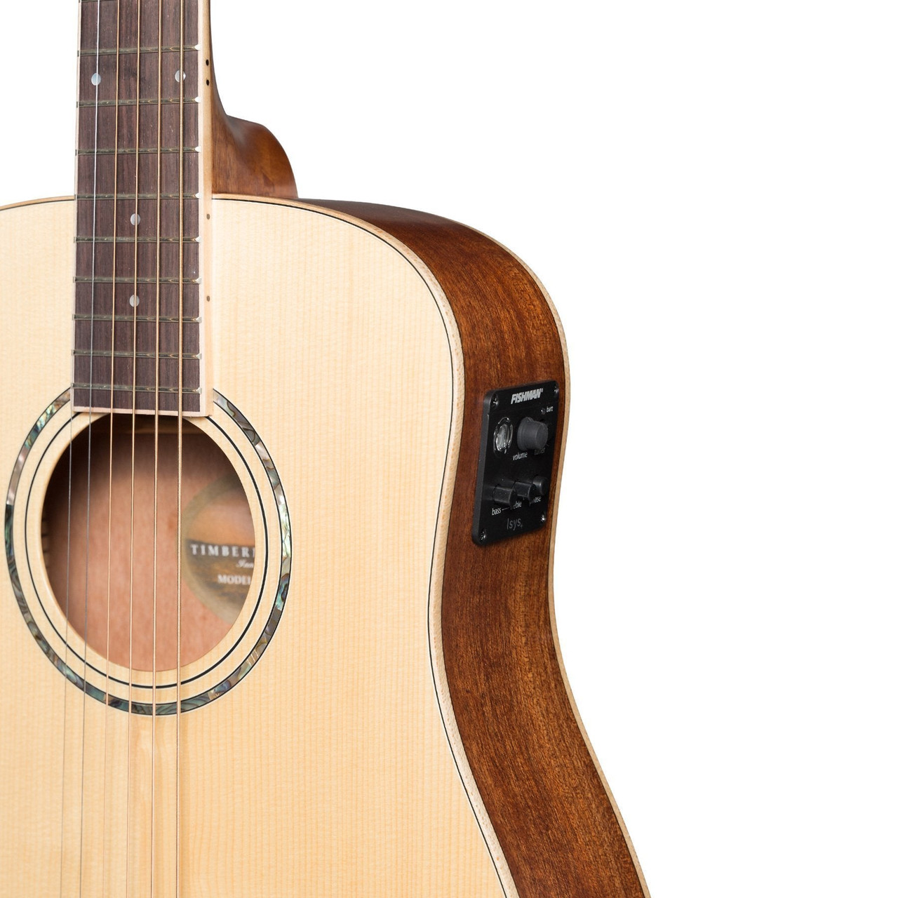 Timberidge '1 Series' Left Handed Spruce Solid Top Acoustic-Electric Traveller Mini Guitar (Natural Satin)