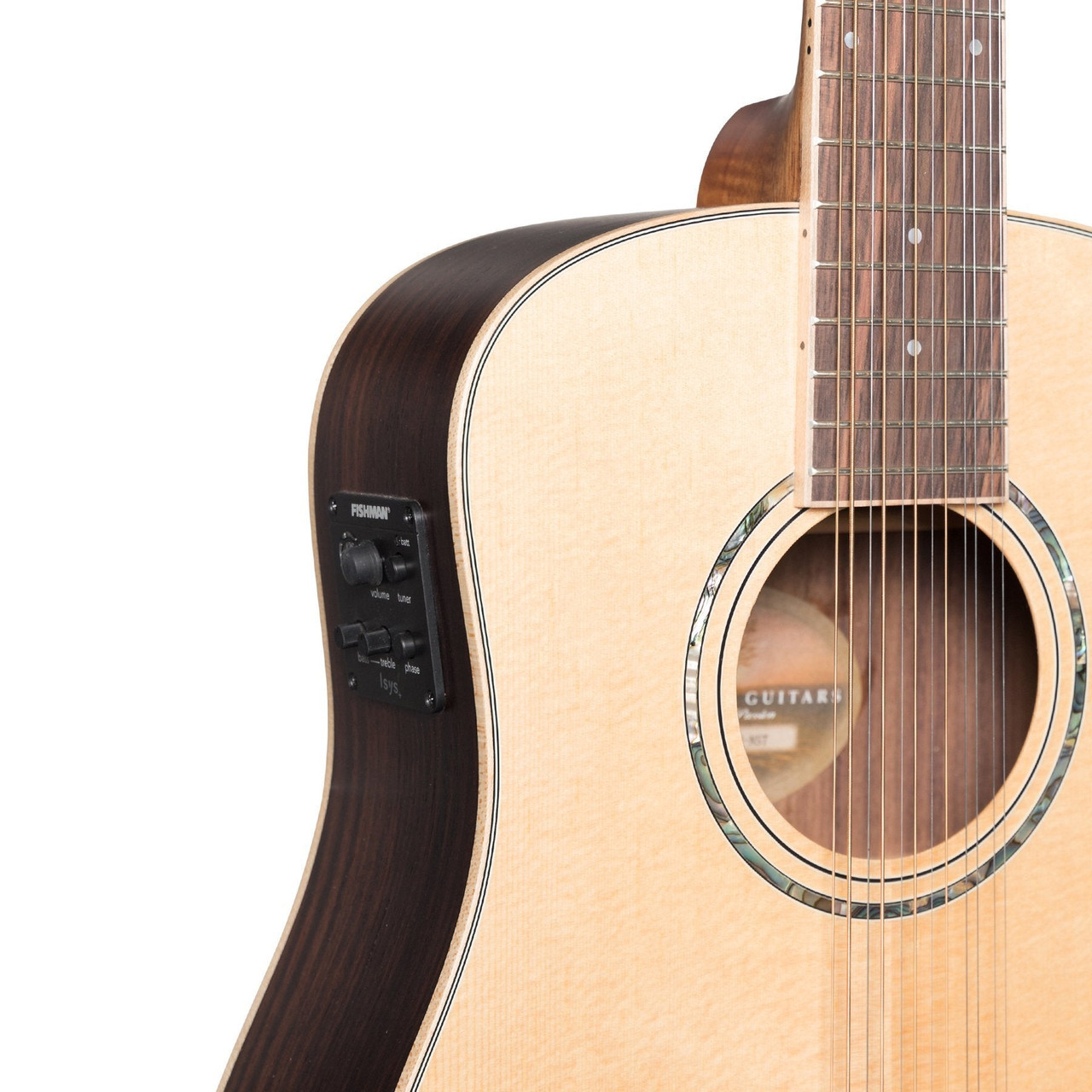 Timberidge '3 Series' 12-String Spruce Solid Top Acoustic-Electric Traveller Mini Guitar (Natural Satin)