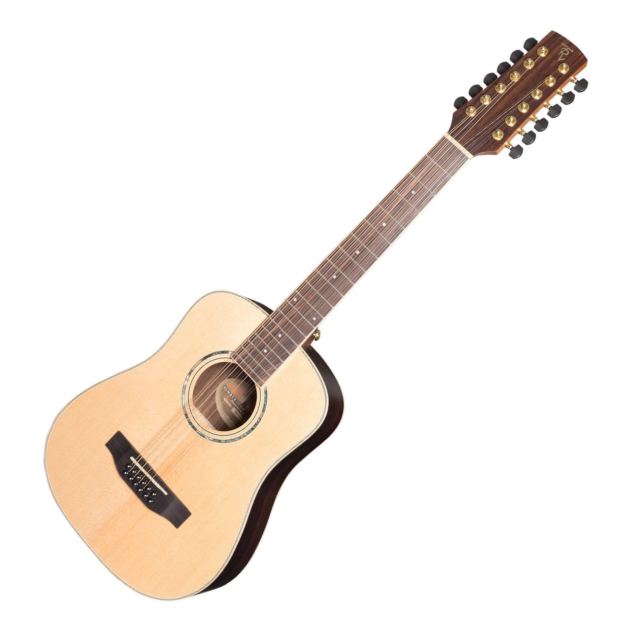 Timberidge '3 Series' 12-String Spruce Solid Top Acoustic-Electric Traveller Mini Guitar (Natural Satin)
