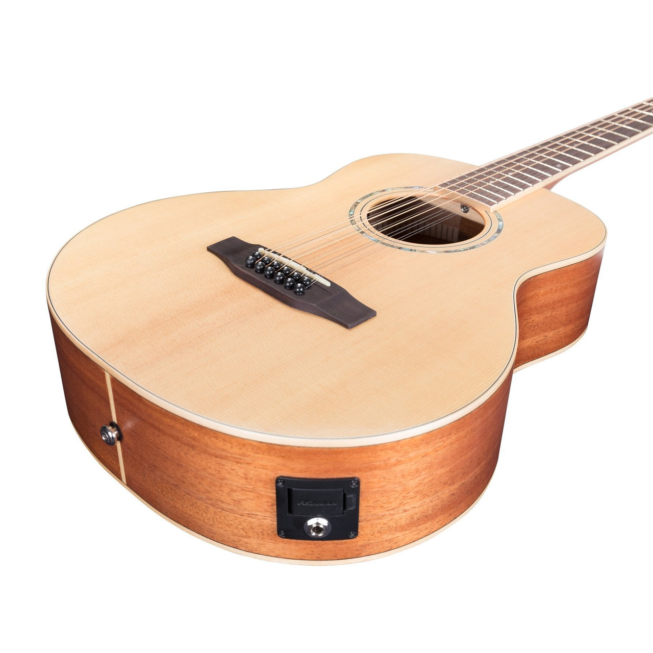 Timberidge '1 Series' 12-String Spruce Solid Top Acoustic-Electric TS-Mini Guitar (Natural Satin)