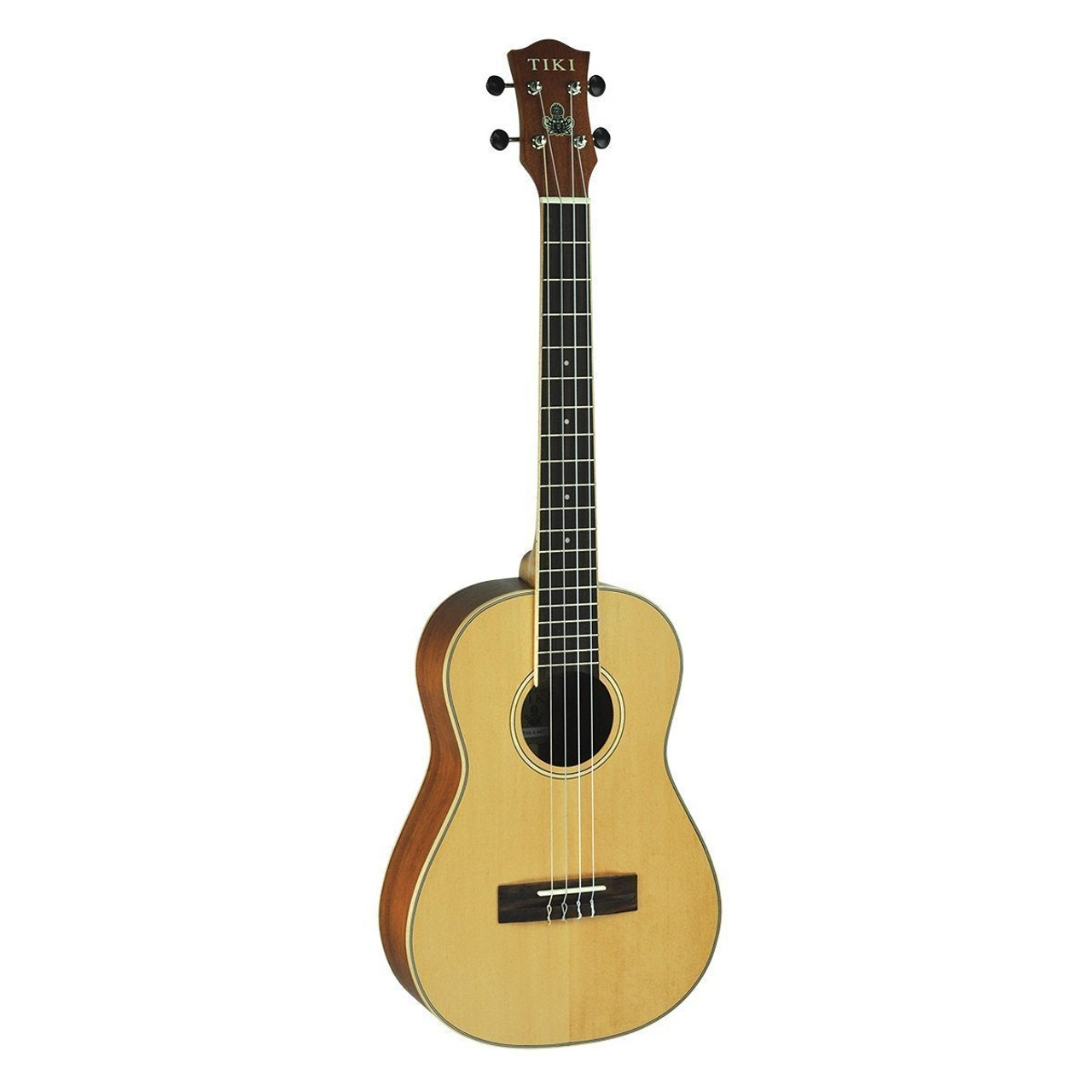 Tiki '6 Series' Spruce Solid Top Baritone Ukulele with Hard Case (Natural Satin)