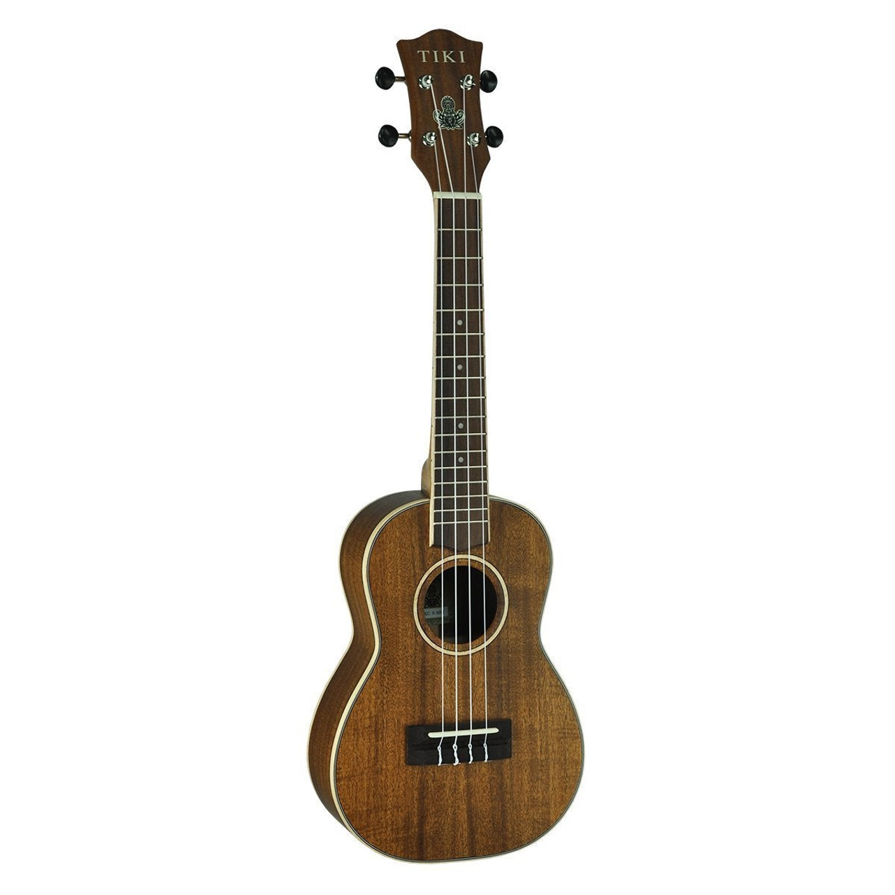 Tiki '9 Series' Koa Solid Top Concert Ukulele with Hard Case (Natural Satin)