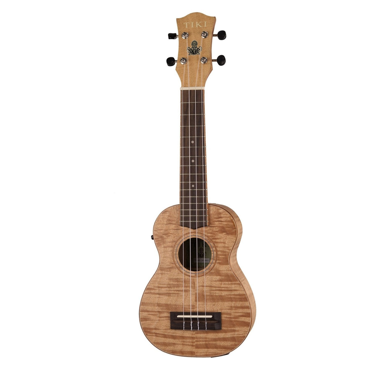 Tiki '2 Series' Mahogany Flame Top Soprano Electric Ukulele with Gig Bag (Natural Satin)