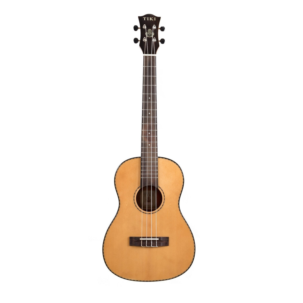 Tiki '22 Series' Spruce Solid Top Baritone Ukulele with Hard Case (Natural Gloss)